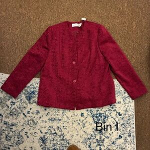 Alfred Dunner Women's Burgundy Blazer